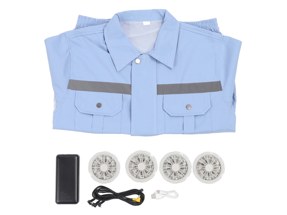 Chaqueta reflectante ventilada, con protección UV, azul cielo, talla L