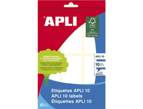 Etiquetas Manuscritas APLI (Blanco - 10 34 X 67 mm)