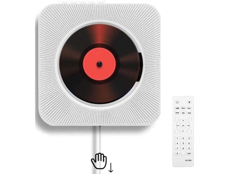 Reproductor de CD portátil con Bluetooth, altavoces HiFi integrados para montar en la pared, radio