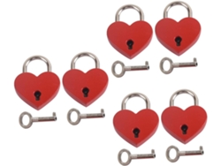 Conjunto De 6 Cadeados Em Formato De Coração, Pequenos Cadeados Com Chave Para Bagagem E Viagens.