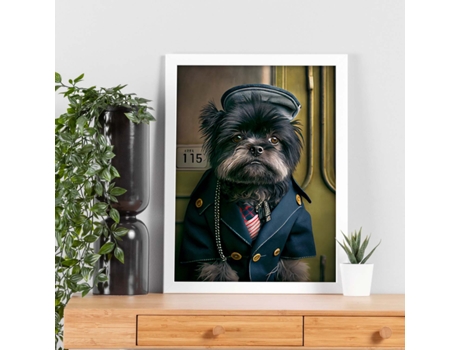 NACNIC Lámina Affenpinscher Encantador En Estilo Fotografía A Todo Color Divertidas Ilustraciones Realistas De Animales Con Ropa Humana