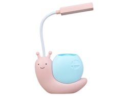 2026-lámpara De Escritorio Led Infantil Con Diseño Cartoon Carga Usb Luz Nocturna Suave Protectora De Ojos Rosa