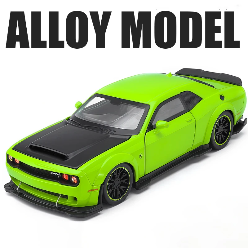 (verde) Coche De Juguete A Escala 1:32 De Aleación, Fabricado En Metal Fundido A Presión, Con Efectos De Sonido Y Luz.