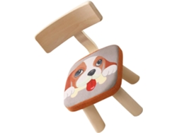 Taburete Con Respaldo Para Niños Y Niñas De Preescolar, Asiento Pequeño De Madera Con Funda Extraíble Y Estampado.