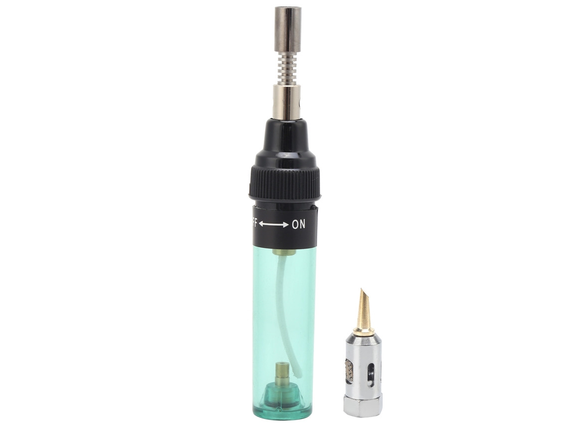 Plancha De Soldadura De Gas Portátil Recargable Con Butano Puro 8ml Herramienta Manual Va-100 Transparente Verde