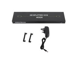 Divisor De Interfaz Multimedia Hd, 1 Entrada, 10 Salidas, Compatible Con 4k 30hz 3d, 100-240v, Enchufe Británico.