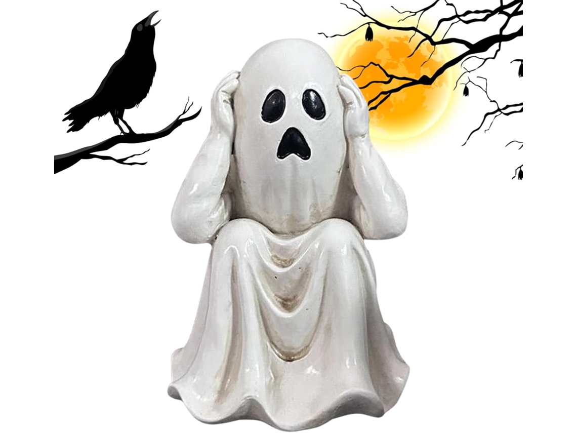 Decoración De Fantasmas De Halloween | Escultura – Cara Divertida Y Aterradora Con Expresión Gótica Para