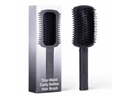 (negro) Peine Y Cepillo Rizador Para Cabello De Mujer, Peine Rizador Elástico