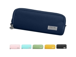 2026rebe-estuche De Lápices Linjou Grande Con 3 Compartimentos, Capacidad Grande Y Cute (azul)