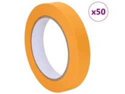 Juego de 50 cintas de carrocero de papel amarillas Vidaxl