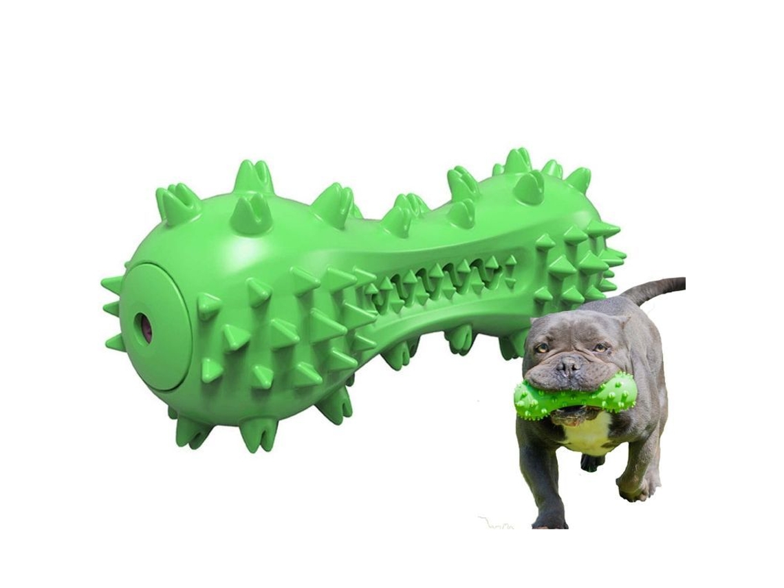 Juguete De Masticar Para Perros Mordedores Agresivos, Con Pitido, Verde, Duradero, Higiene Dental Y Flotante
