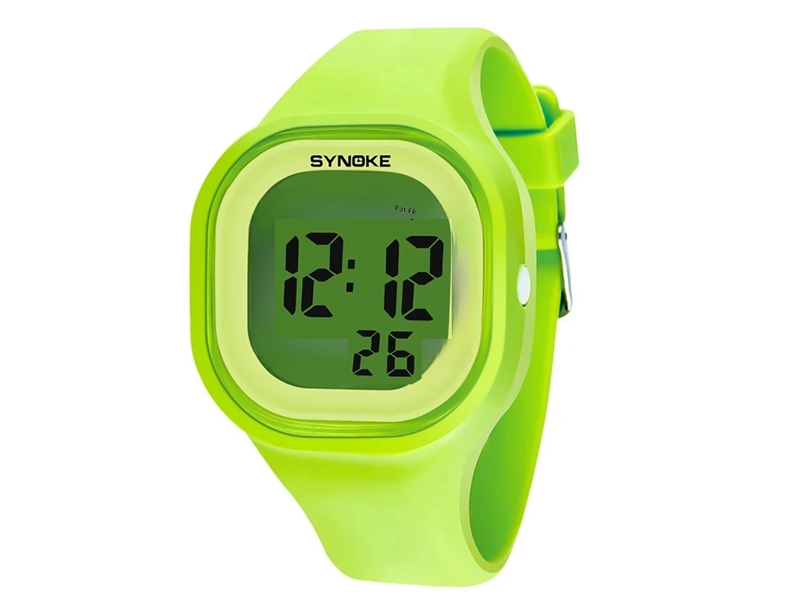 Reloj digital para mujer, de silicona resistente al agua, multifuncional con alarma. MDUG (verde)