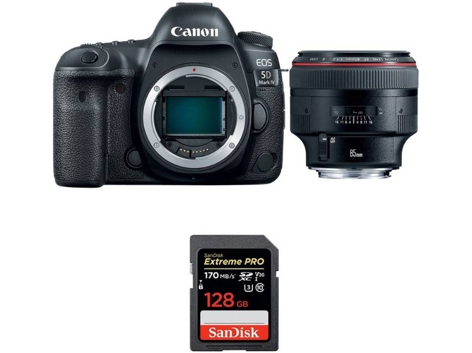 Kit Cámara Reflex CANON EOS 5D Mark IV + EF 85mm f/1.2L II USM + SanDisk 128GB