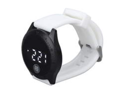 Relógio Digital Led Estilo Coreano À Prova D'água Touch Elegante Pulseira Branca Para Homens Mulheres Estudantes