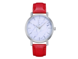 Reloj De Pulsera De Cuarzo Para Mujer Con Correa De Piel Sintética, Estilo Sencillo, Rosa, Rojo, Gris, Café, Azul.