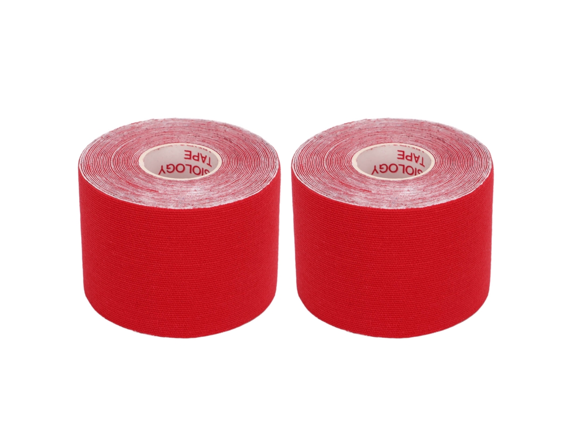 Omni-2 Pcs Cinta De Kinesiología Atlético 5 Cm X 5 M Para Músculos, Fitness Y Bádminton Vermelha