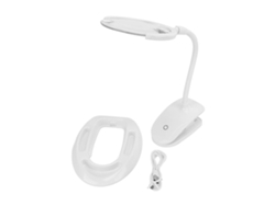 Lámpara de aumento con 6 LED, 2 velocidades, lente óptica ajustable, base plegable y estable para el hogar, la oficina y la escuela.