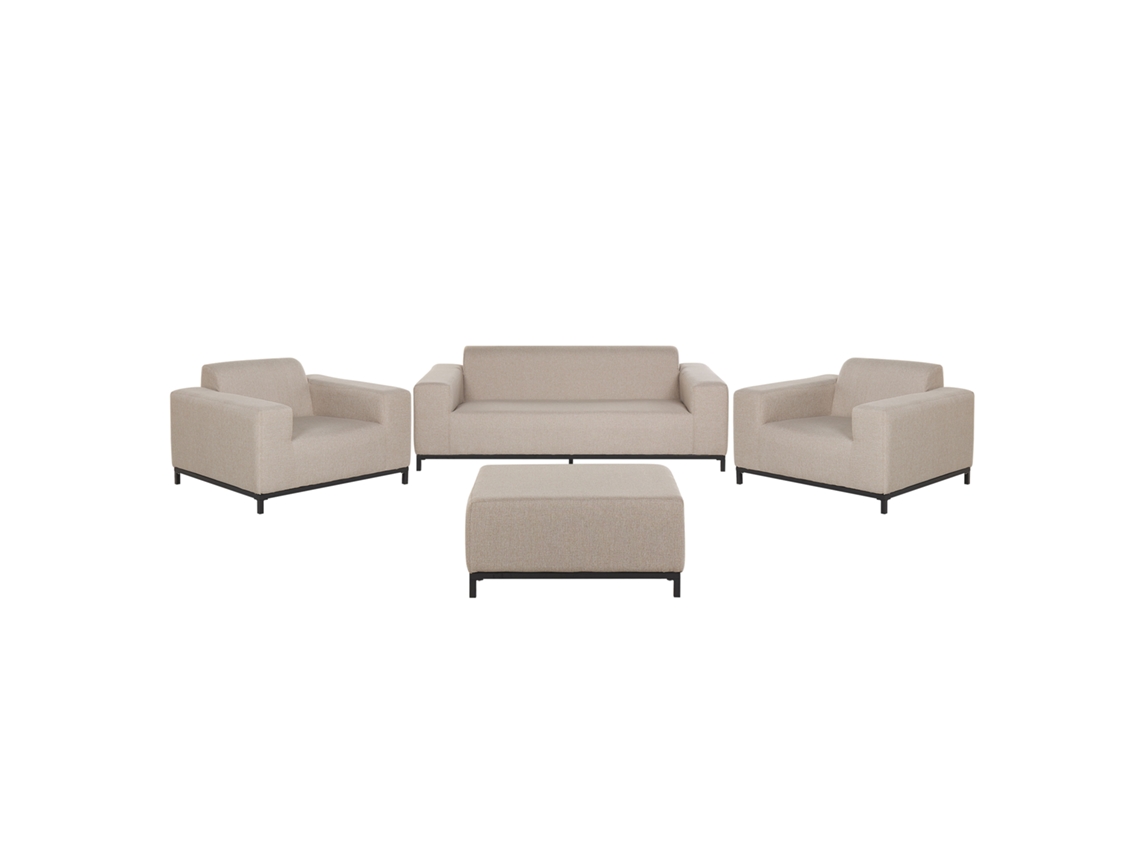 Conjunto de jardín 5 plazas de poliéster beige arena/negro BELIANI Rovigo