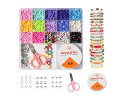 Kit de pulsera de cuentas con letras de arcilla polimérica. Juego completo para crear pulseras, accesorios de joyería y cuentas. Yunzii