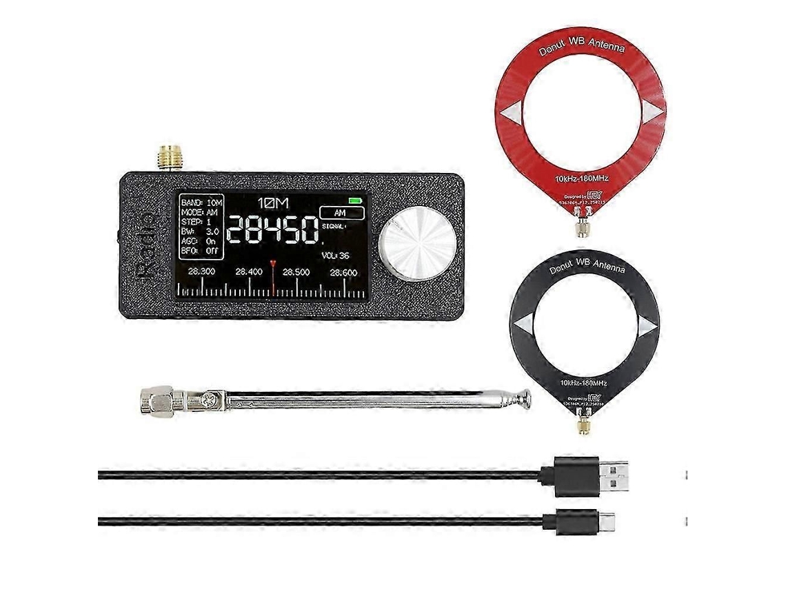Mini Radio Si4732 10 kHz 180 MHz Receptor de radio portátil + Kit de 2 antenas Tipo AM FM HF SW MW VHF Mini Radio Si4732 GOKOCO