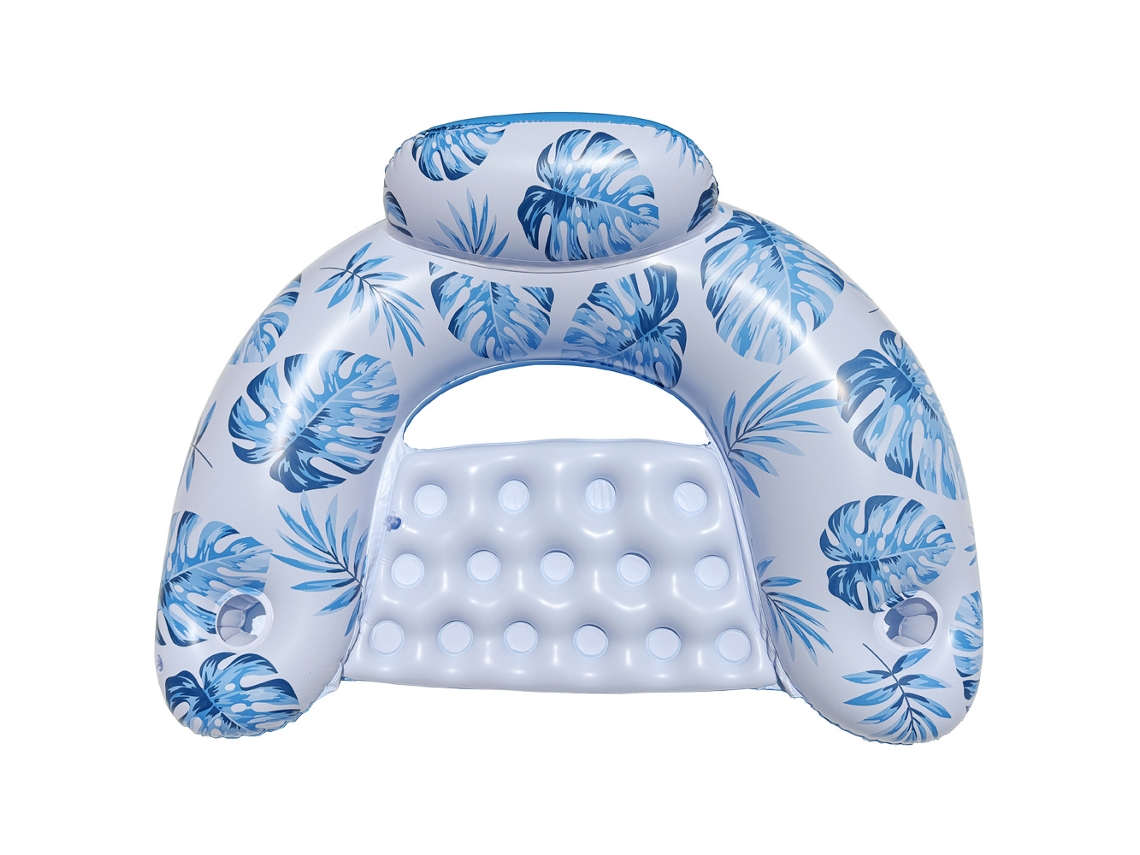 Silla Hinchable Para Piscina Con Portavasos Y Respaldo Juguete Azul Para Fiestas En La Piscina Siurn