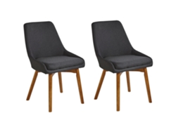 Conjunto de 2 cadeiras de jantar BELIANI Melfort de Poliéster Preto 49x58x82