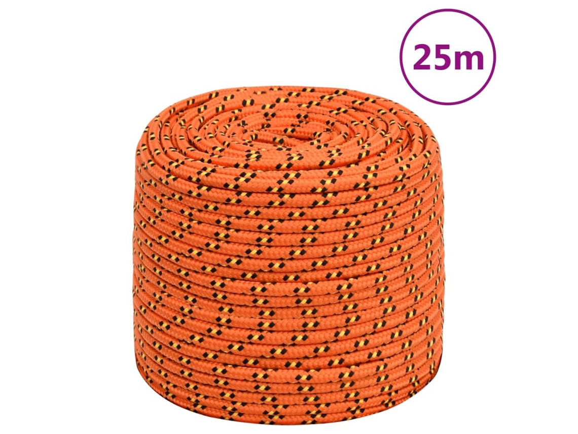 Cuerda De Barco Polipropileno Naranja 8 Mm 25 M