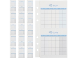 Recambios Para Agenda A6, 20 Hojas Sin Fecha A Doble Cara, Mensual Para Carpeta De Anillas