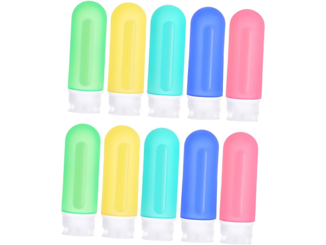 10 Botellas De Viaje De Silicona Impermeables Y Reutilizables Para Kit De Viaje Portátil