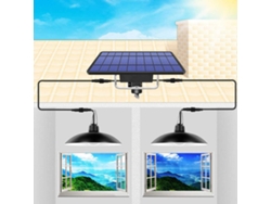 Lámpara Solar De Techo, Dos Cabezales, Led Ip65, Carcasa Negra/blanca, Luz Blanca Cálida.