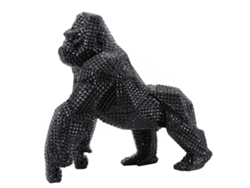 Signes Grimalt - Figura Gorila andando Negro de Resina | Figura de Gorila Figuras Decorativas Decoracion Salon 40x24x43cm BY SIGRIS