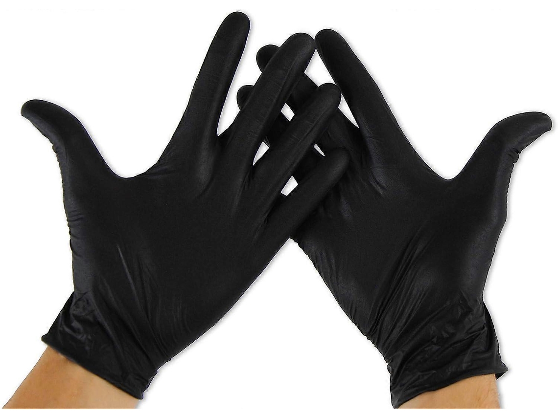 Guantes De Nitrilo Talla S (100 Unidades) Desechables Negros Látex Free Para Mantenimiento Cocina Laboratorio Jardinería