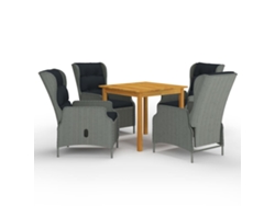 Juego de comedor de jardín en gris claro Dkd Home Decor