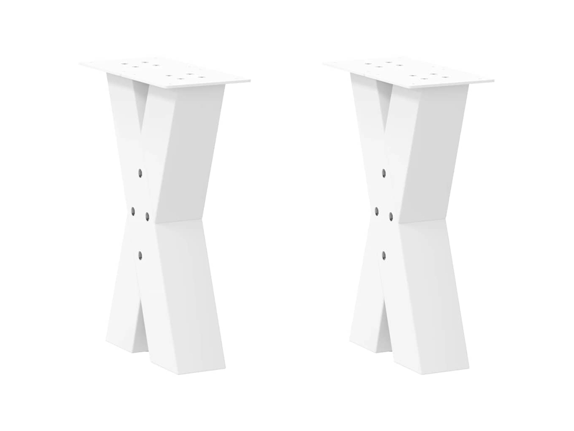 Patas De Mesa De Centro Forma X 2uds Acero Blanco 38x(42-43) Cm