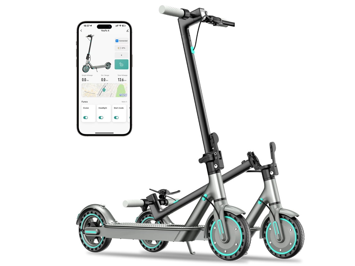 Patinete Eléctrico Ook-tek D8 Pro Para Desplazamientos Urbanos, Con Pantalla Led Y Control Mediante Aplicación.