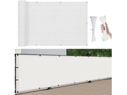 200 X 55 Cm, Mampara Privacidad, Hdpe, Transpirable, Color Blanco, Para Balcón