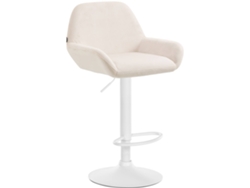 Taburete de bar Braga de terciopelo crema/blanco CLP