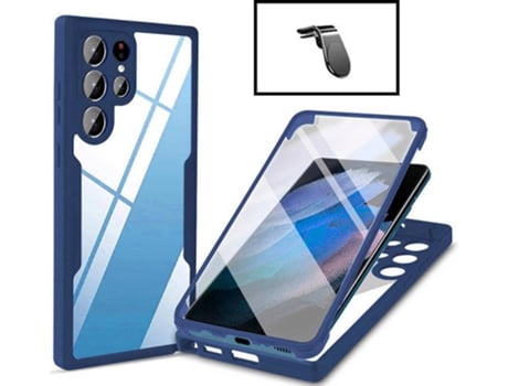 Kit Carcasa + Soporte Magnético L Samsung Galaxy S22 Ultra 5G G4M Azul Oscuro