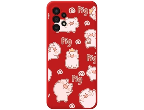 Carcasa para Samsung Galaxy A13 4G TUMUNDOSMARTPHONE Silicona Líquida Dibujos Rojo