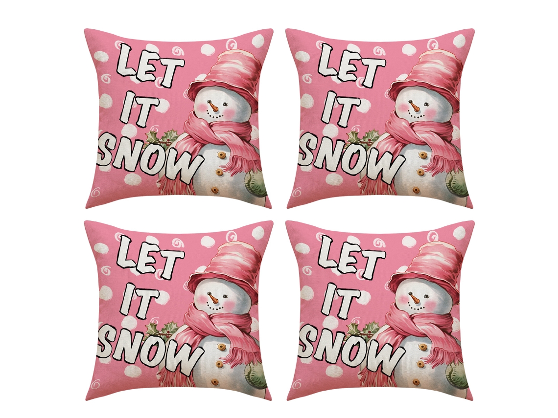 Fundas de cojines navideños con temática de Papá Noel y Muñeco de Nieve TRUYUETY
