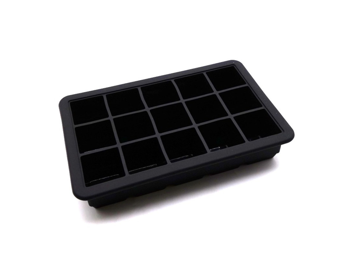Bandeja De Silicona Para Cubitos De Hielo Con 15 Cavidades Y Tapa Transparente Para Whisky, Té Y Leche.