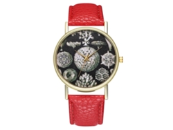 Reloj De Pulsera Unisex Retro De Cuarzo Analógico Informal De Color Rojo