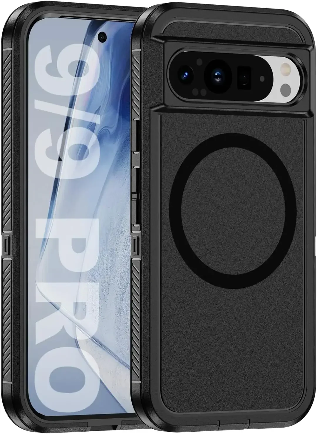 (negro, Google Pixel 8) Funda Protectora Resistente Para Teléfono, A Prueba De Golpes, Magnética, Con Carga Inalámbrica.