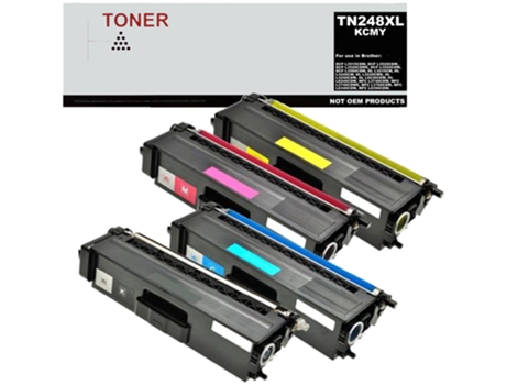 Toner TN248XL pack 4 KCMY compatible con Brother TN248XLBK TN248XLC TN248XLM TN248XLY GENÉRICO
