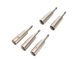 5 Adaptadores Xlr Macho De 3 Pines A Conector De Audio Mono Macho De 6,35 Mm (1/4") Para Micrófono