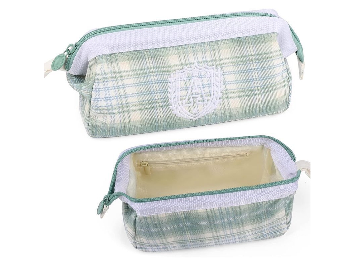 2026rebe-estuche De Lápices Linjou Mesh Transparente, Bolsa Con Cremallera, Diseño Versátil, Capacidad Grande, Color Verde Claro