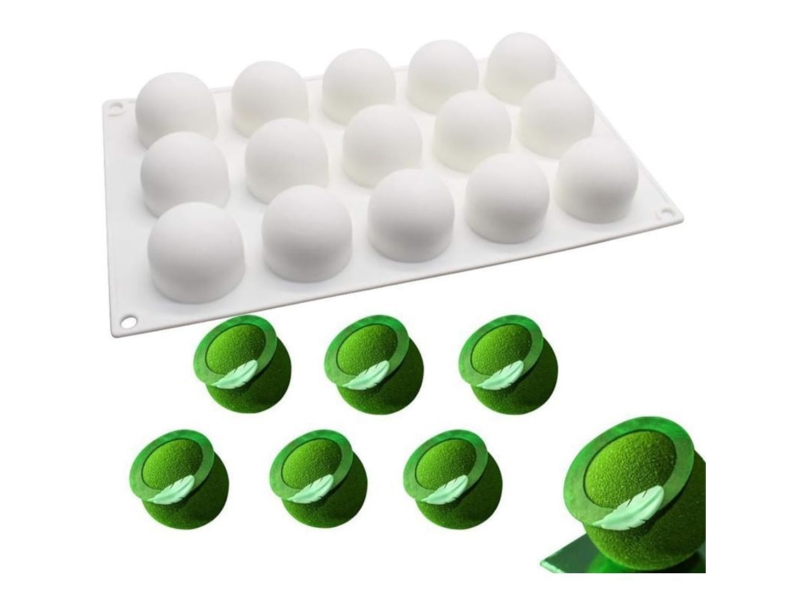 Moldes De Silicona Para Pastel Redondo De Mousse Navideño, 15 Cavidades, Aprobados Por La Fda, Antiadherentes.