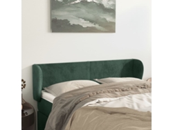 Cabecero De Terciopelo Verde Oscuro 147x23x78/88 Cm
