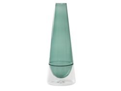 Jarrón Conosfera 163 De Vidrio Borosilicato Soplado A Mano, Diseño Esbelto Y Elegante, Técnica Incalmo, Color Verde Lago, Altura 163 Centímetros.