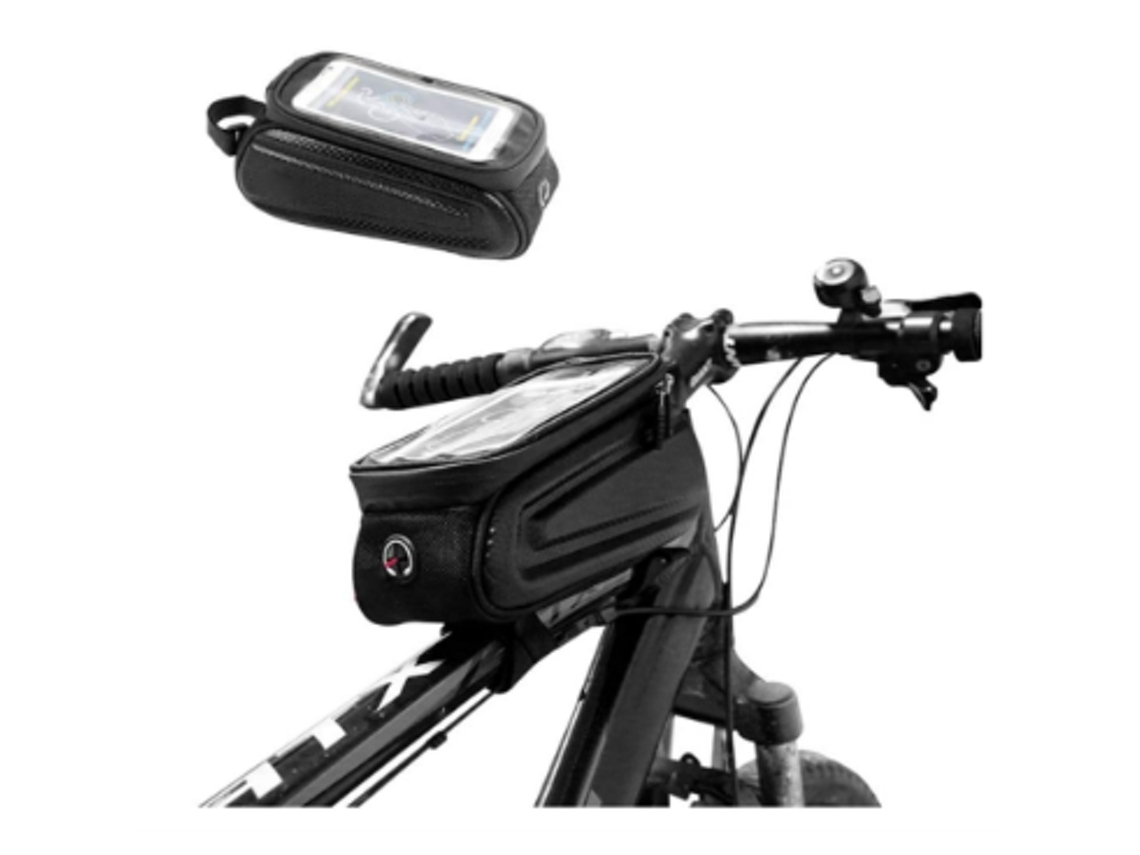 Bolsa impermeable para cuadro de bicicleta con soporte para teléfono, accesorios para bicicleta con visera de pantalla táctil y grande YEMAESRE